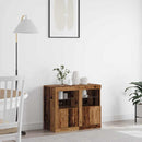 LED Sideboard 2 pcs Gammelt træ 41 x 37 x 67 cm Konstrueret træ