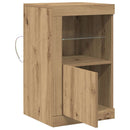 LED Sideboard 41 x 37 x 67 cm Konstrueret træ Artisan Egetræ