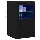 LED Sideboard Sort eg 41 x 37 x 67 cm Konstrueret træ