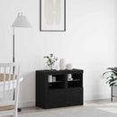 LED Sideboard 2 pcs Sort eg 41 x 37 x 67 cm Konstrueret træ