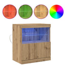 LED Sideboard Brun 60,5 x 37 x 67 cm Konstrueret træ