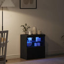 LED Sideboard Sort 60,5 x 37 x 67 cm Konstrueret træ