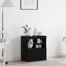 LED Sideboard Sort 60,5 x 37 x 67 cm Konstrueret træ