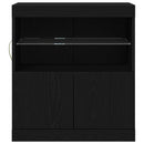 LED Sideboard Sort 60,5 x 37 x 67 cm Konstrueret træ