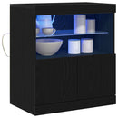 LED Sideboard Sort 60,5 x 37 x 67 cm Konstrueret træ