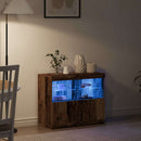 LED Sideboard Brun 81 x 37 x 66,5 cm Konstrueret træ