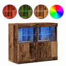 LED Sideboard Brun 81 x 37 x 66,5 cm Konstrueret træ