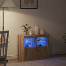 LED Sideboard Brun 81 x 37 x 66,5 cm Konstrueret træ