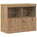 LED Sideboard Brun 81 x 37 x 66,5 cm Konstrueret træ