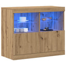 LED Sideboard Brun 81 x 37 x 66,5 cm Konstrueret træ
