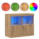 LED Sideboard Brun 81 x 37 x 66,5 cm Konstrueret træ