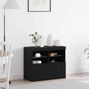 LED Sideboard Sort 81 x 37 x 66,5 cm Konstrueret træ