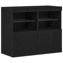 LED Sideboard Sort 81 x 37 x 66,5 cm Konstrueret træ