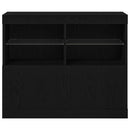 LED Sideboard Sort 81 x 37 x 66,5 cm Konstrueret træ