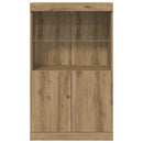 LED Sideboard Brun 60 x 37 x 100 cm Konstrueret træ