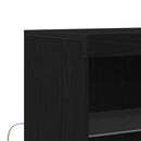 LED Sideboard Sort 60 x 37 x 100 cm Konstrueret træ