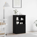 LED Sideboard Sort 60 x 37 x 100 cm Konstrueret træ