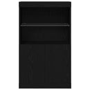 LED Sideboard Sort 60 x 37 x 100 cm Konstrueret træ