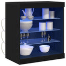 LED Sideboard Sort eg 60,5 x 37 x 67 cm Konstrueret træ