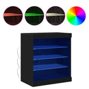 LED Sideboard Sort eg 60,5 x 37 x 67 cm Konstrueret træ