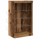 LED Sideboard Gammelt træ 60,5 x 37 x 100 cm Konstrueret træ