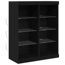 LED Sideboard Sort eg 81 x 37 x 100 cm Konstrueret træ