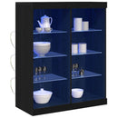LED Sideboard Sort eg 81 x 37 x 100 cm Konstrueret træ