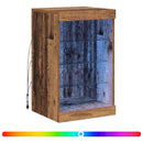 LED Sideboard Gammelt træ 41 x 37 x 67 cm Konstrueret træ
