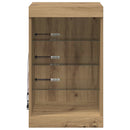 LED Sideboard Artisan Egetræ 41 x 37 x 67 cm Konstrueret træ