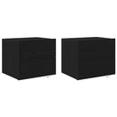 Natskab 2 pcs Sort eg 50 x 39 x 41 cm Konstrueret træ