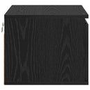 Vægmonteret natbord Sort eg 50 x 36 x 30 cm Konstrueret træ