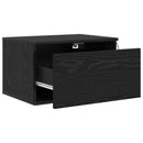 Vægmonteret natbord med skuffe 2 pcs Sort eg 50 x 36 x 30 cm