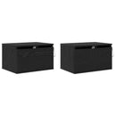 Vægmonteret natbord med skuffe 2 pcs Sort eg 50 x 36 x 30 cm