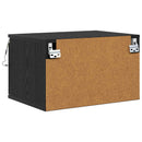 Vægmonteret natbord med skuffe 2 pcs Sort eg 50 x 36 x 30 cm