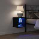 LED Væghylde Bedside Cabinet Sort 30 x 28,5 x 30 cm