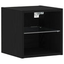 LED Væghylde Bedside Cabinet Sort 30 x 28,5 x 30 cm