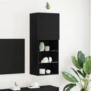 TV-møbelsæt med LED Sort eg 40,5 x 30 x 102 cm Konstrueret træ