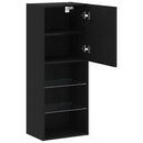 TV-møbelsæt med LED Sort eg 40,5 x 30 x 102 cm Konstrueret træ