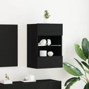 TV-møbelsæt 2 pcs Sort 40 x 30 x 60,5 cm Konstrueret træ