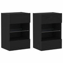 TV-møbelsæt 2 pcs Sort 40 x 30 x 60,5 cm Konstrueret træ