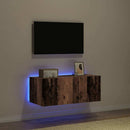 TV vægskab med LED Gammelt træ 80 x 35 x 31 cm Konstrueret træ