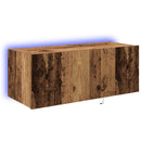 TV vægskab med LED Gammelt træ 80 x 35 x 31 cm Konstrueret træ