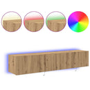 TV vægskab 2 pcs Artisan Egetræ 80 x 35 x 31 cm Konstrueret træ