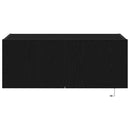 TV vægskab med LED Sort eg 80 x 35 x 31 cm Konstrueret træ