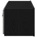 TV vægskab med LED Sort eg 80 x 35 x 31 cm Konstrueret træ