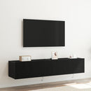 TV vægskab 2 pcs Sort eg 80 x 35 x 31 cm Konstrueret træ