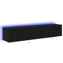 TV vægskab 2 pcs Sort eg 80 x 35 x 31 cm Konstrueret træ