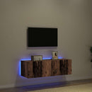 TV vægskab 2 pcs Gammelt træ 100 x 35 x 31 cm Konstrueret træ