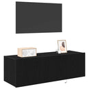 TV vægskab 2 pcs Sort eg 100 x 35 x 31 cm Konstrueret træ