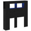 LED sengegavl Sort eg 100 x 18,5 x 103,5 cm Konstrueret træ